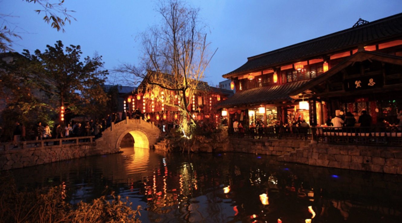Jinli Folk Street & Waterside Pavilion (Chengdu Wuhou Shrine · Folk Area)