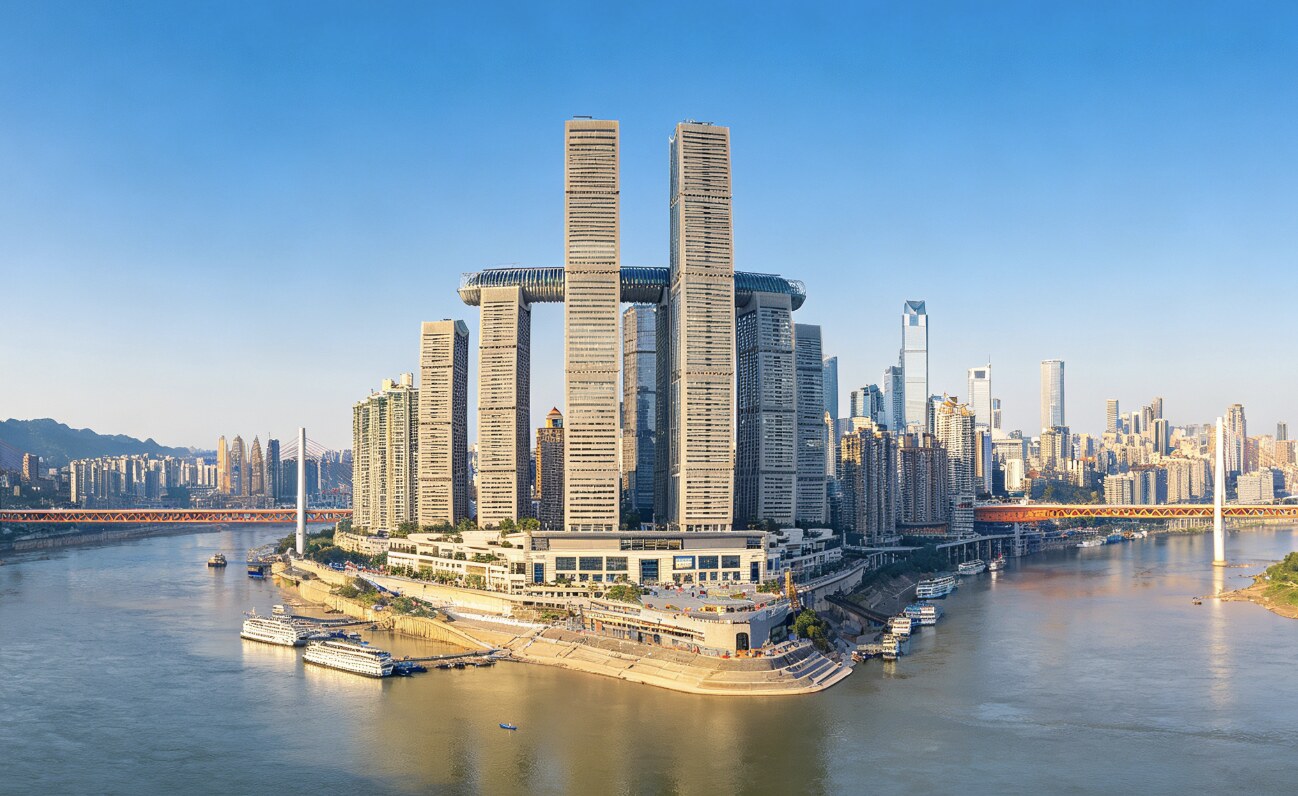 Chaotianmen Square and the Confluence of Two Rivers