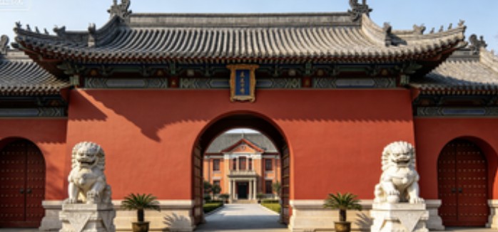 Qilin Gate and Bureau of Government Affairs Building